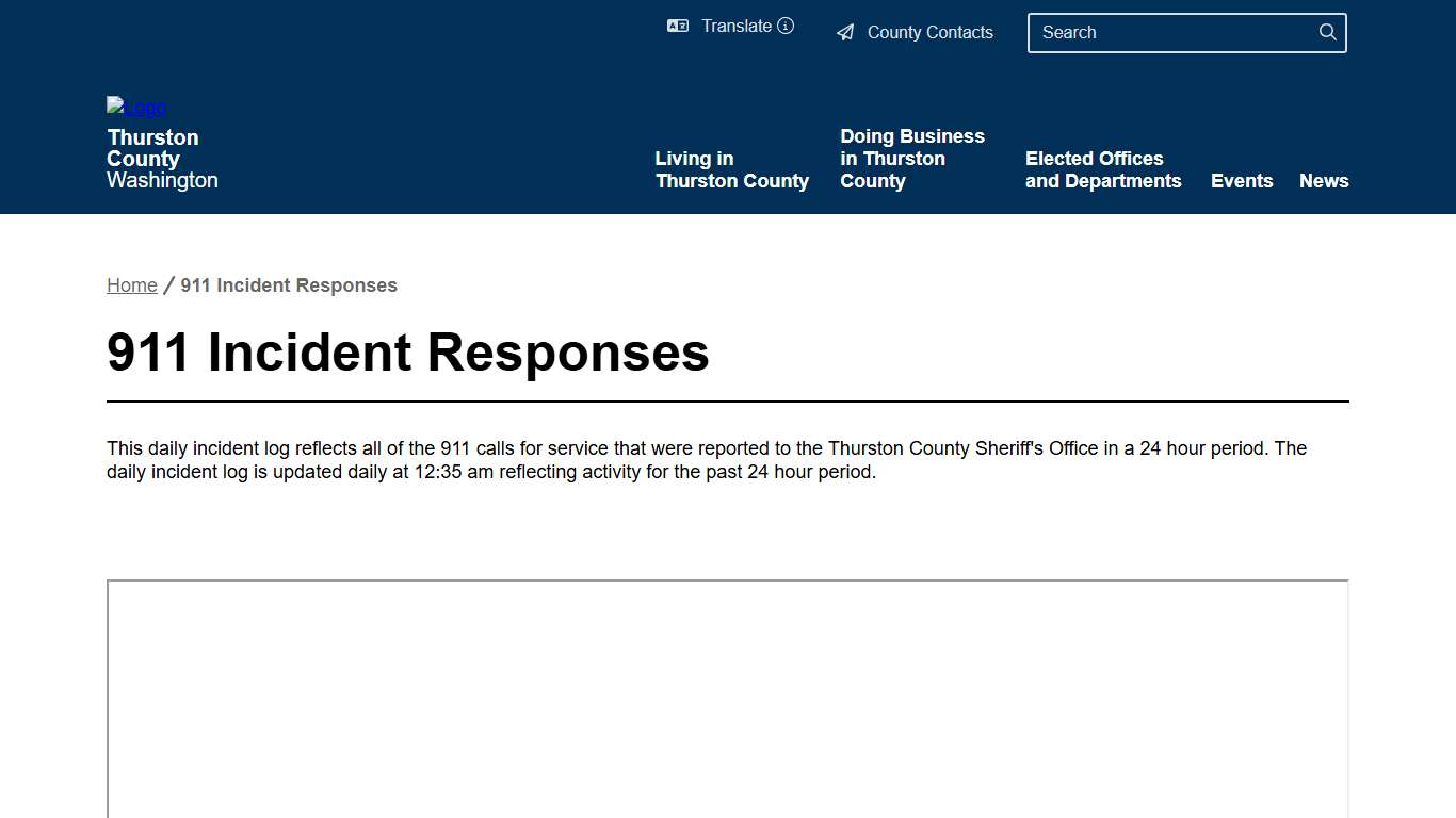 911 Incident Responses Thurston County