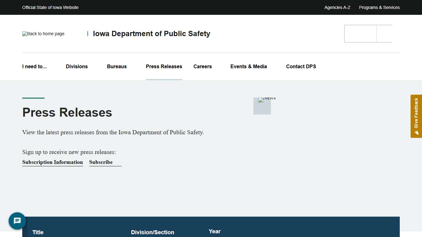 Press Releases Iowa Department of Public Safety